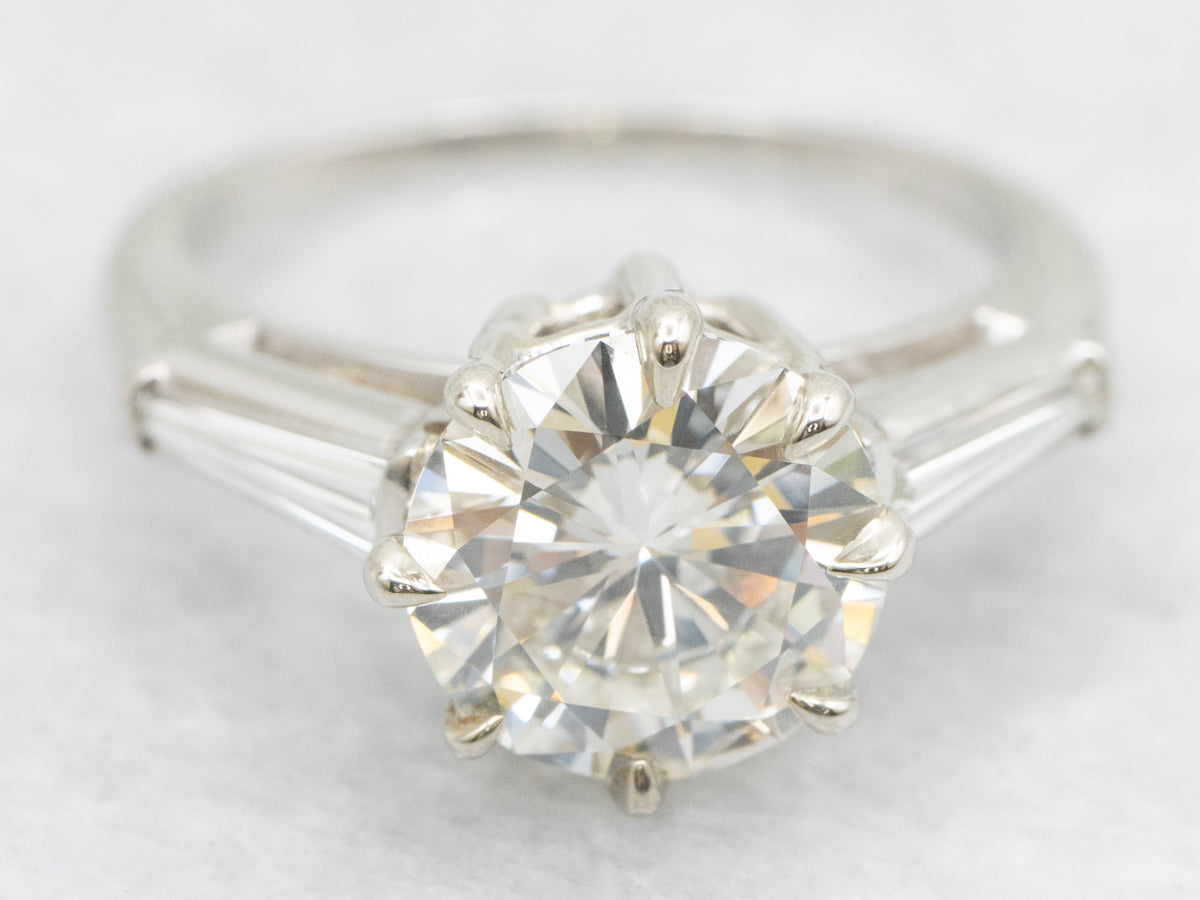 1950s Stunning Platinum GIA Diamond Engagement Ring