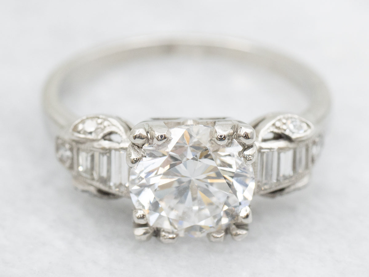 1950s Platinum and Diamond Encrusted Engagement Ring