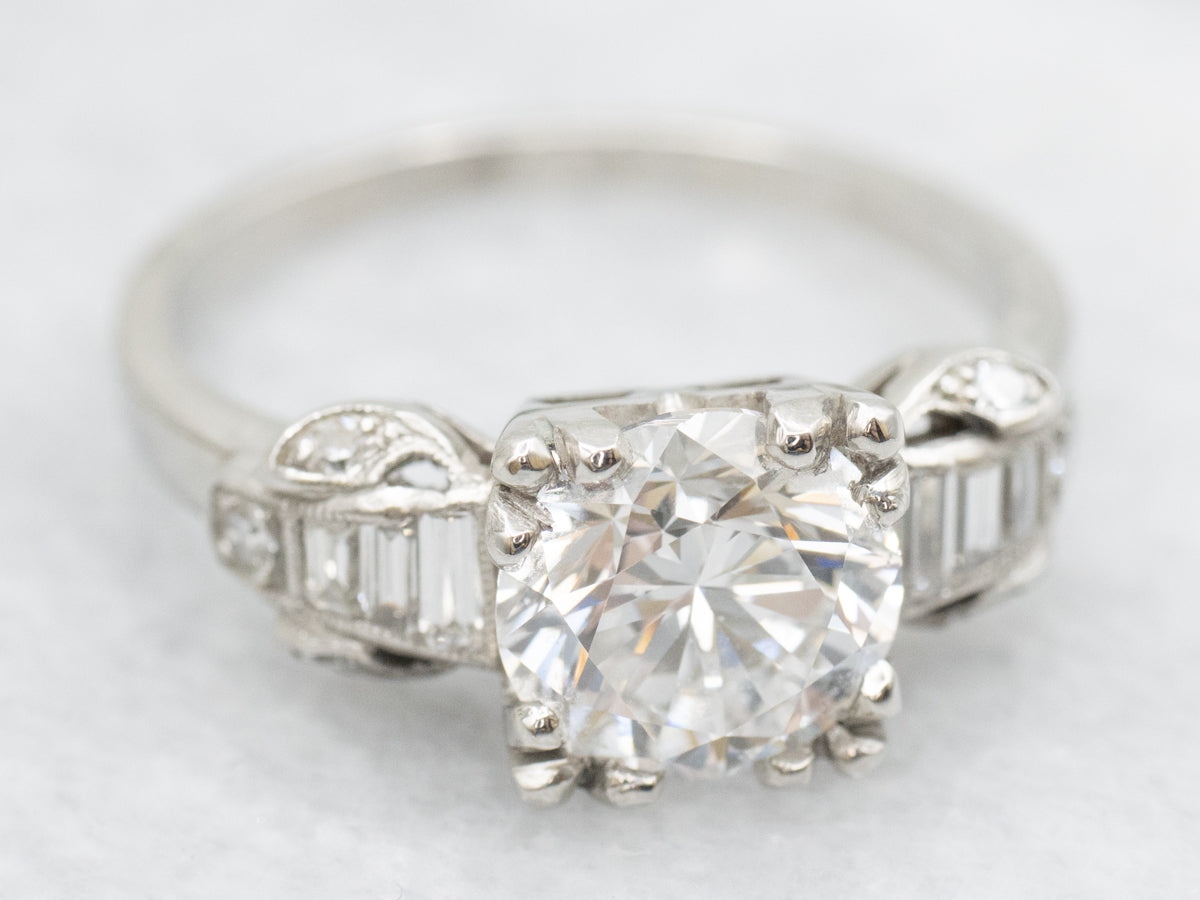 1950s Platinum and Diamond Encrusted Engagement Ring