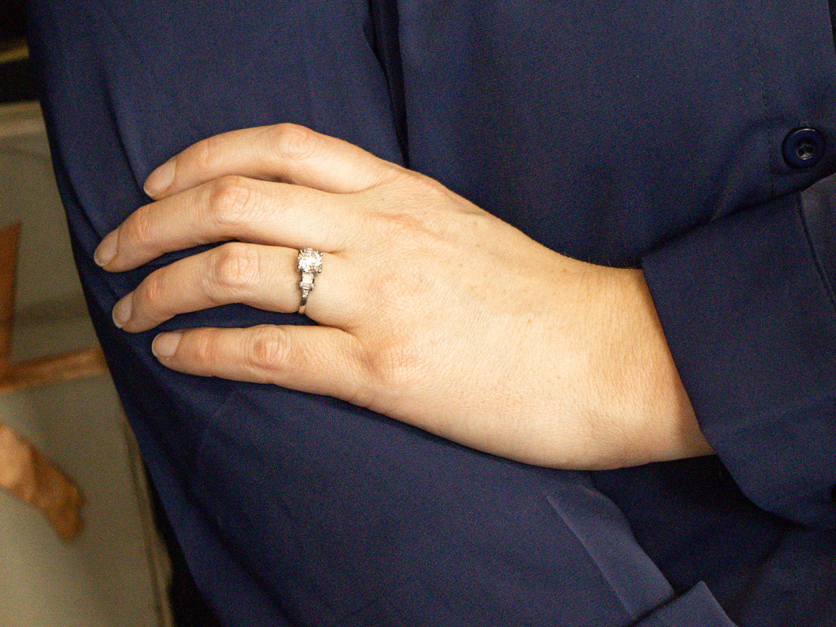 1950s Platinum and Diamond Encrusted Engagement Ring