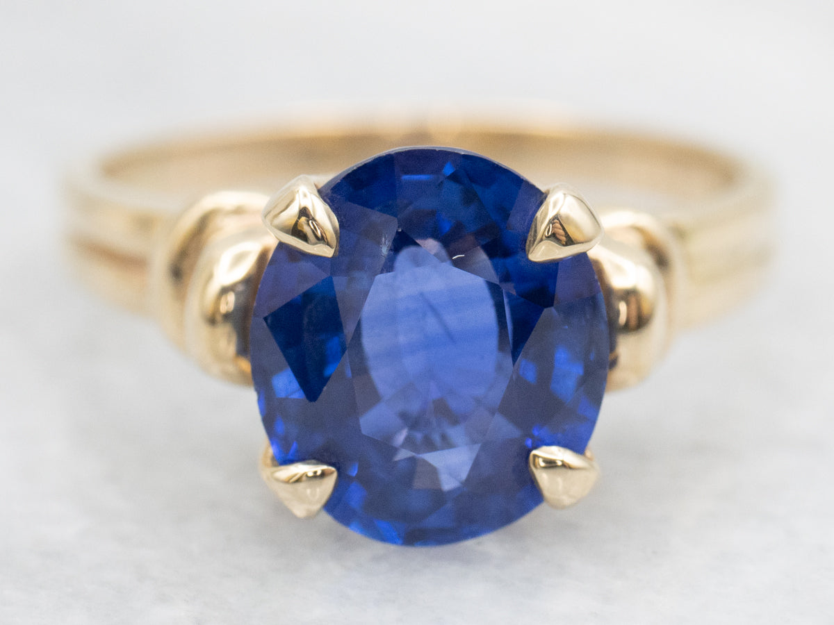 Vintage Yellow Gold Sapphire and Diamond Ring