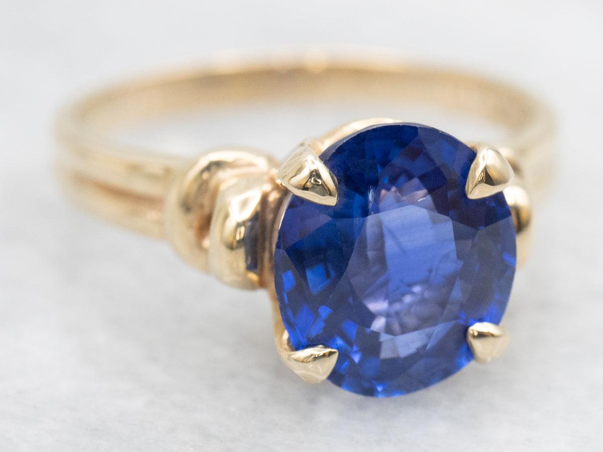 Vintage Yellow Gold Sapphire and Diamond Ring