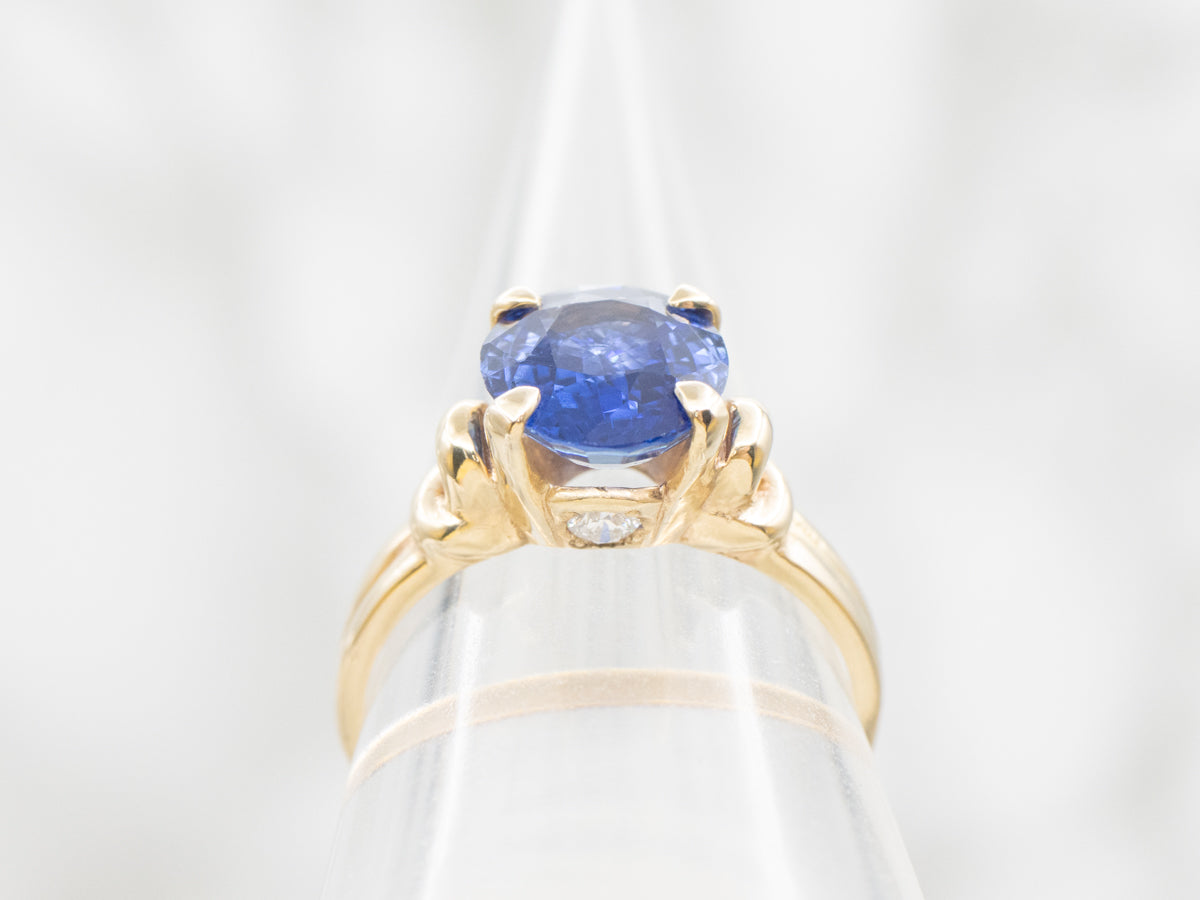 Vintage Yellow Gold Sapphire and Diamond Ring