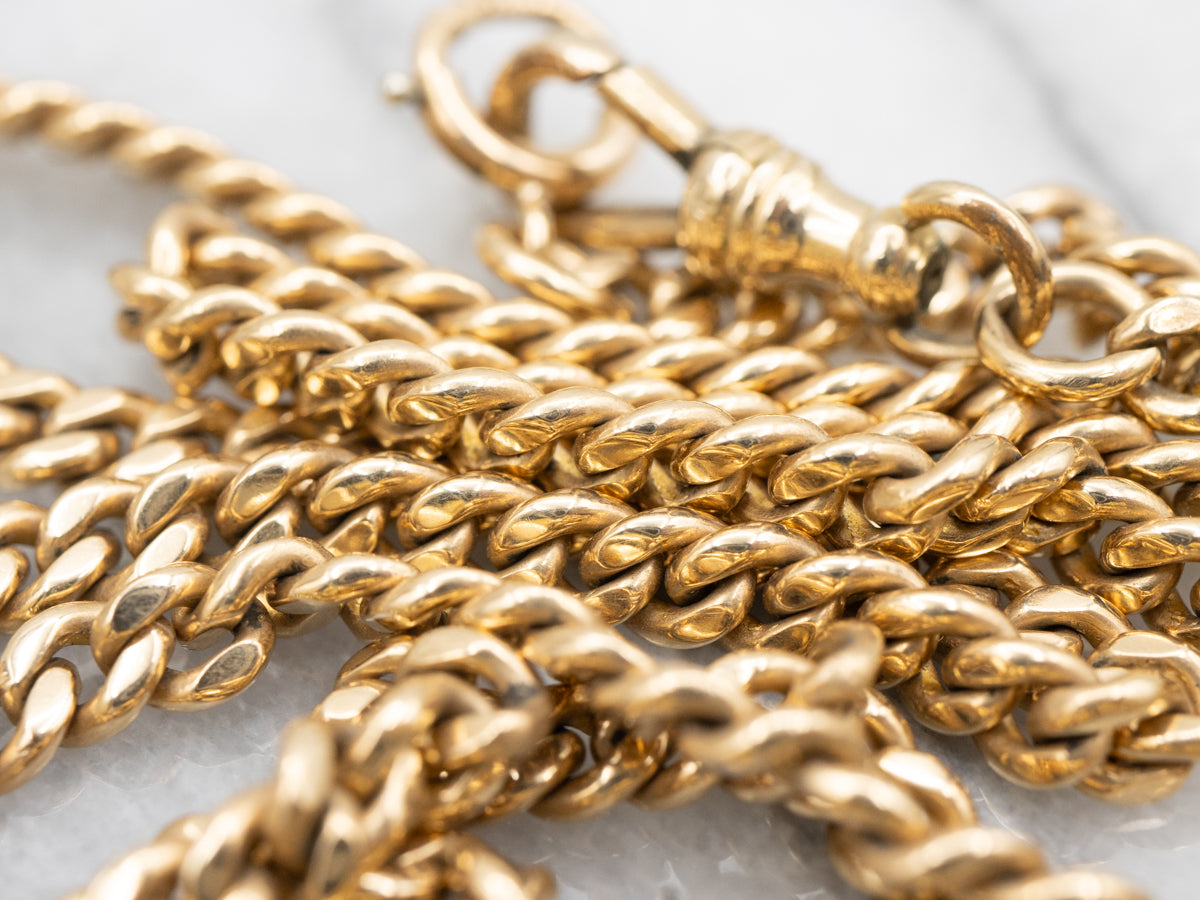 Antique Pocket Watch Chain with Monogrammed "WEF" Fob