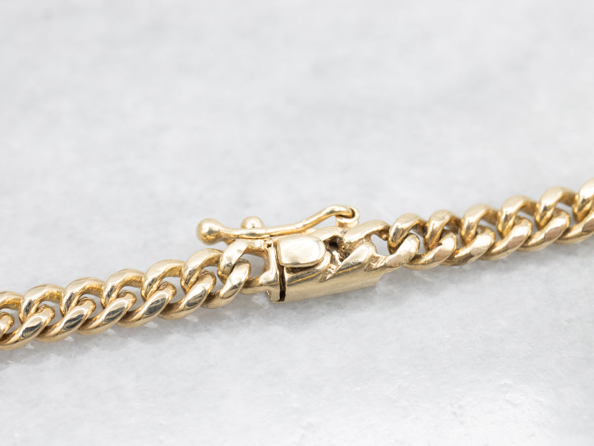 Polished Yellow Gold Heavy Curb Link Chain