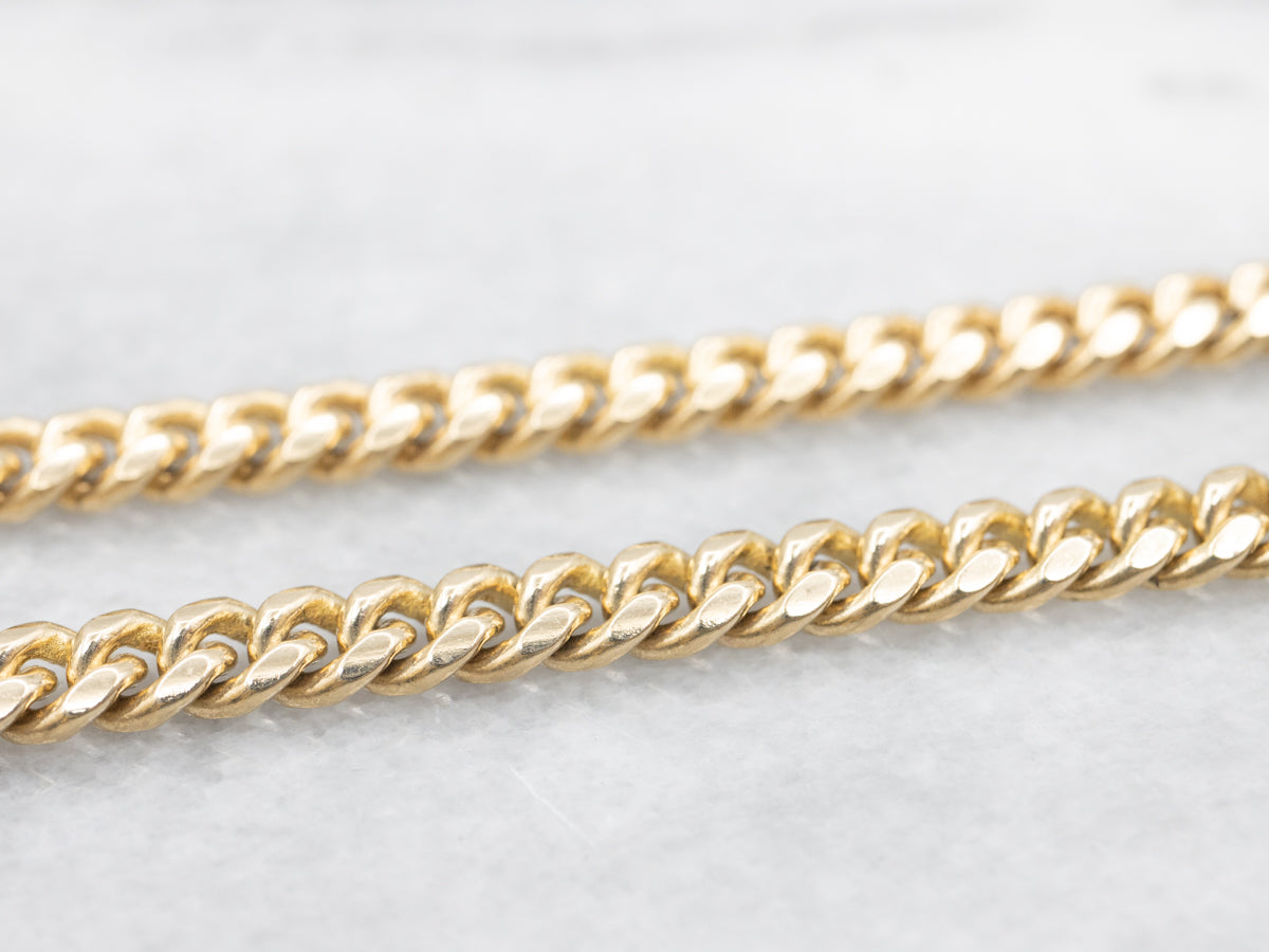 Polished Yellow Gold Heavy Curb Link Chain