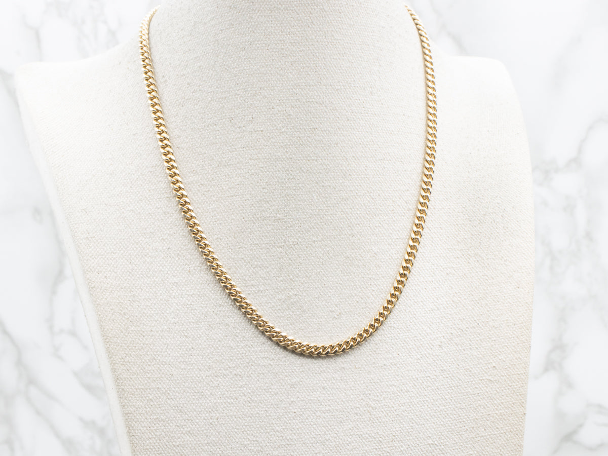 Polished Yellow Gold Heavy Curb Link Chain