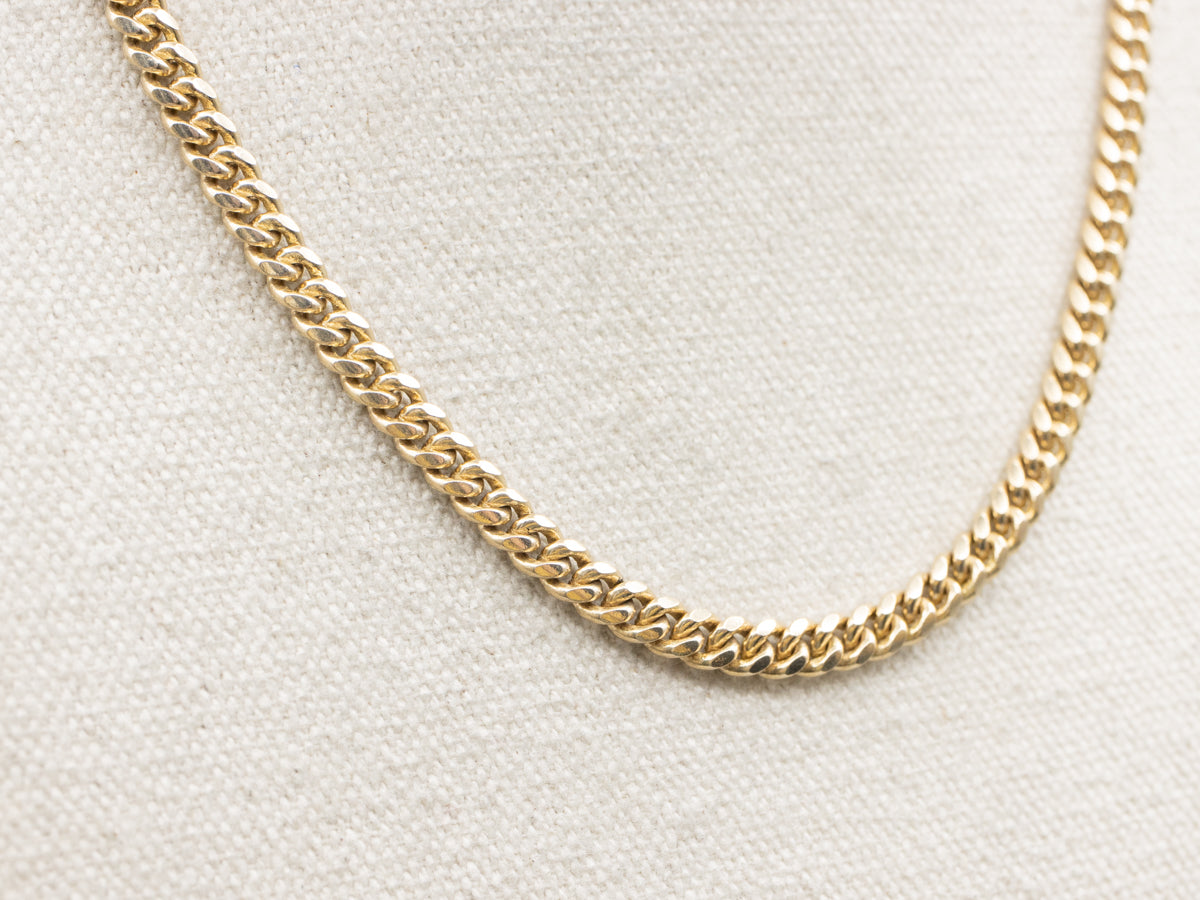 Polished Yellow Gold Heavy Curb Link Chain