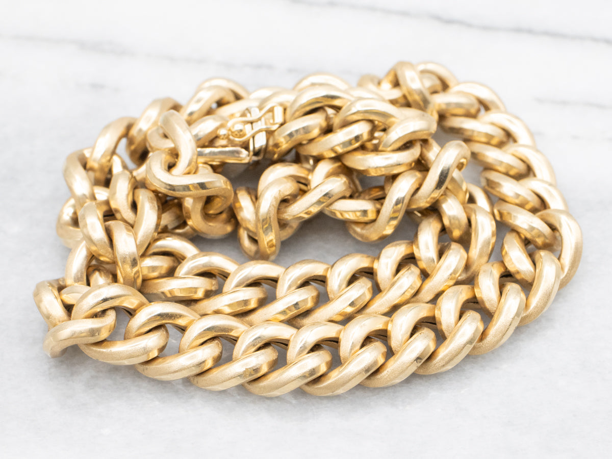 Heavy Gold Curb Chain with Box Clasp