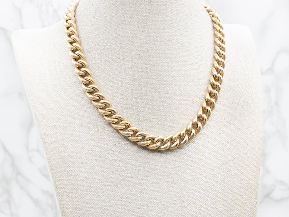 Heavy Gold Curb Chain with Box Clasp