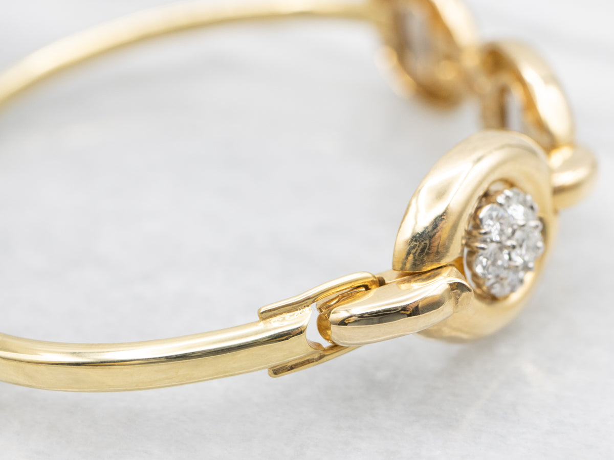 Vintage Gold Jabel Diamond Cluster Link Bracelet