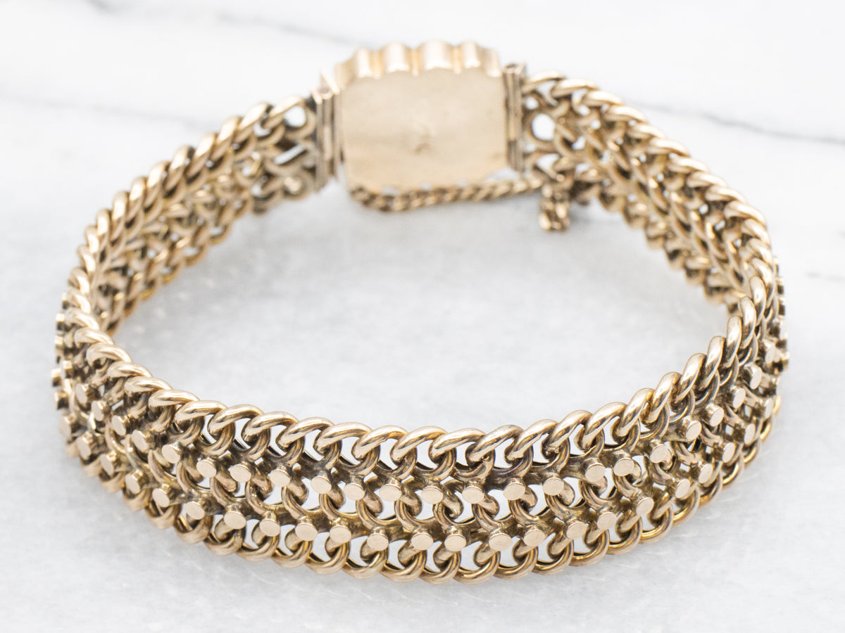 Antique Gold Curb Link Bracelet