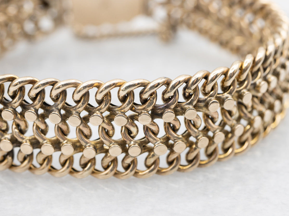 Antique Gold Curb Link Bracelet