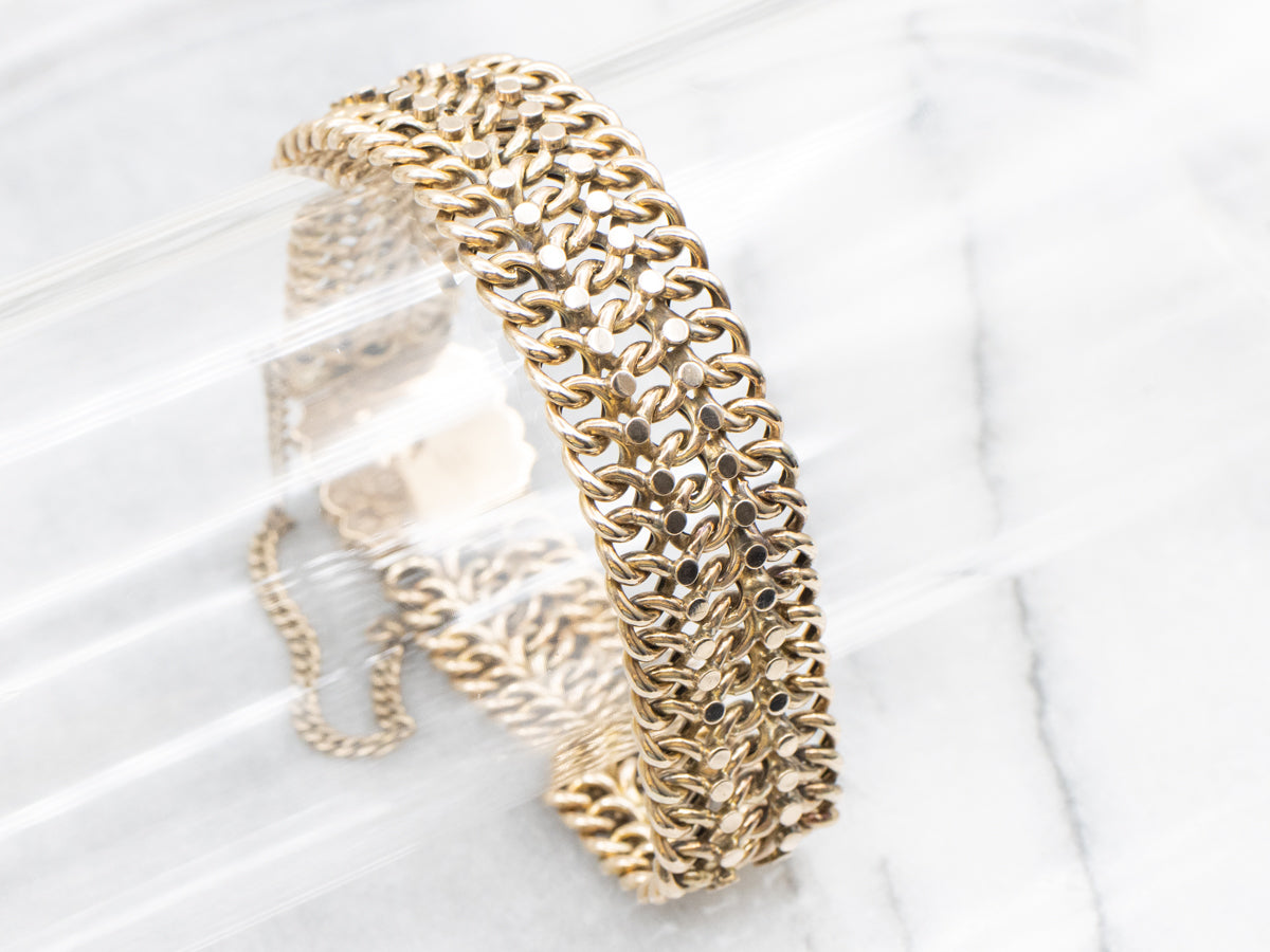 Antique Gold Curb Link Bracelet