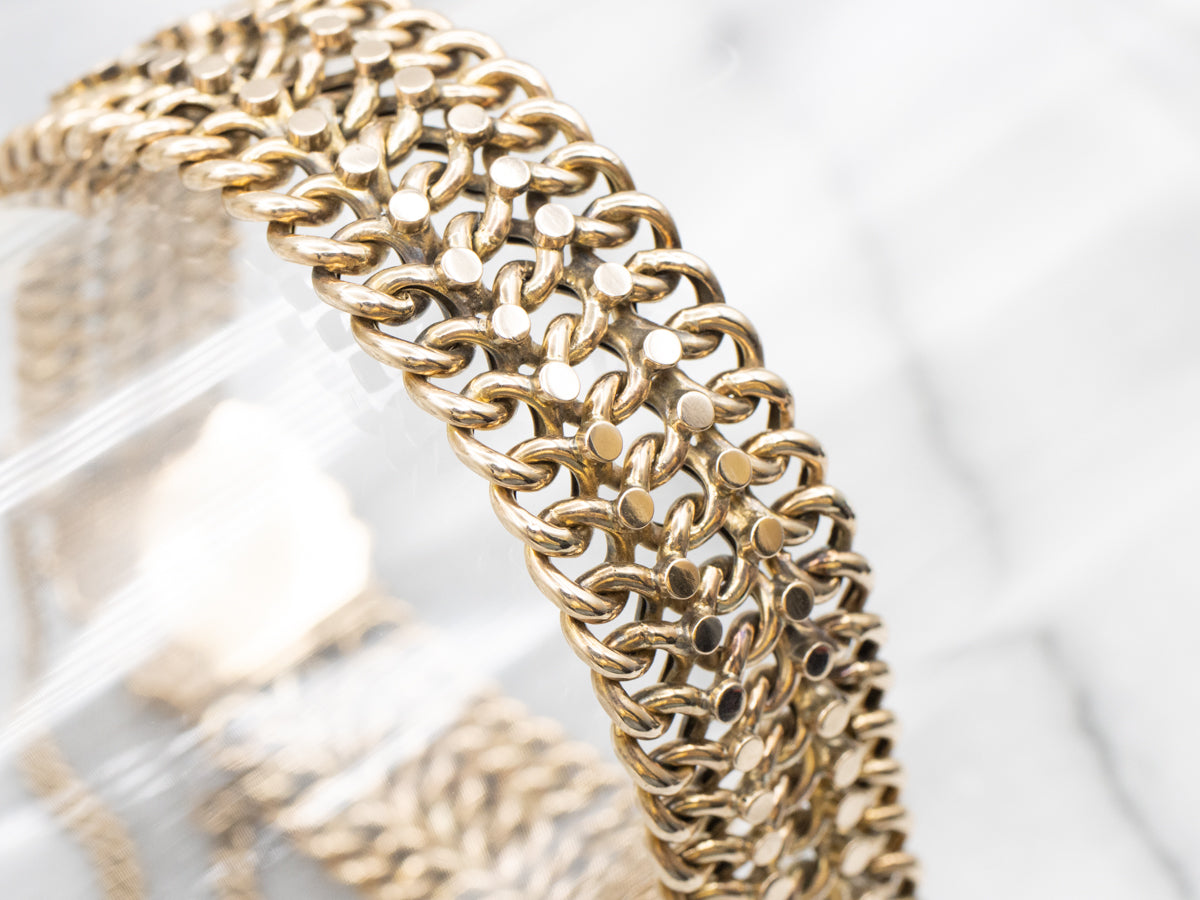 Antique Gold Curb Link Bracelet