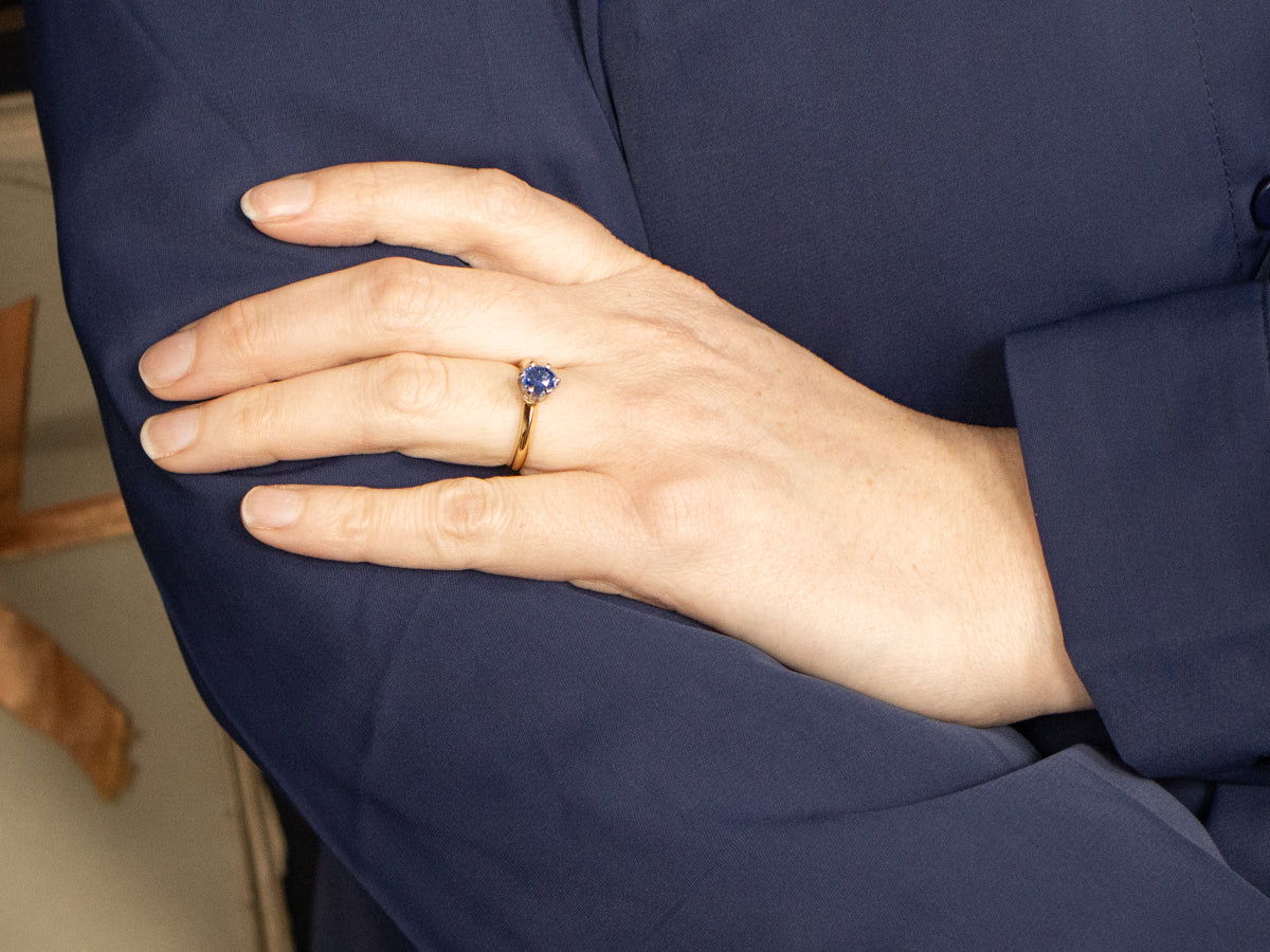 High-Quality Sapphire Solitaire Engagement Ring