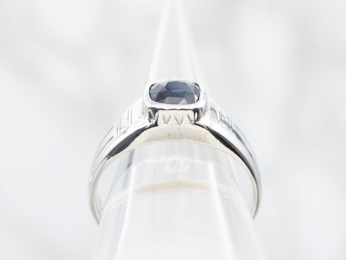 Men's Bezel Set Sapphire Statement Ring