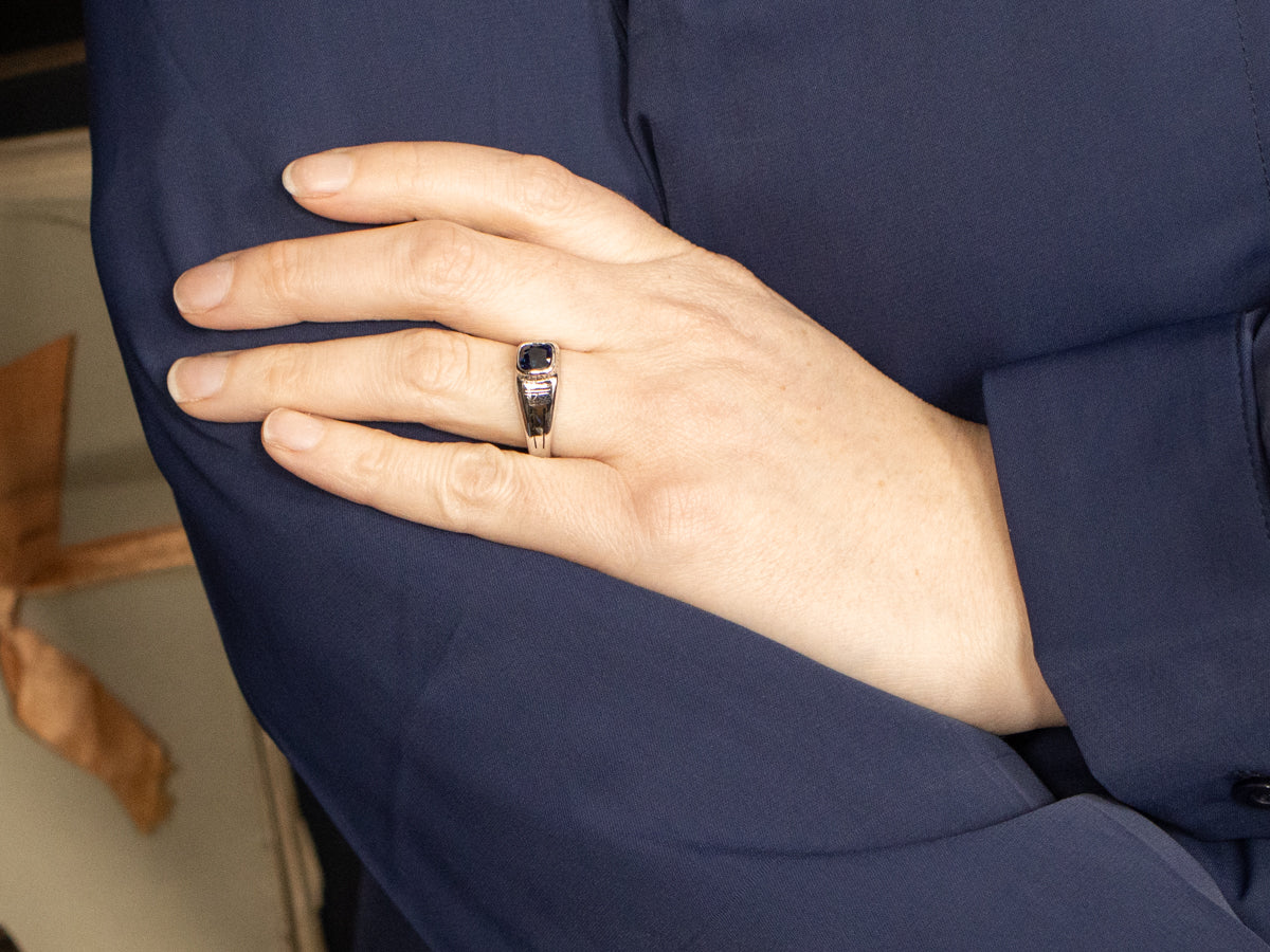 Men's Bezel Set Sapphire Statement Ring