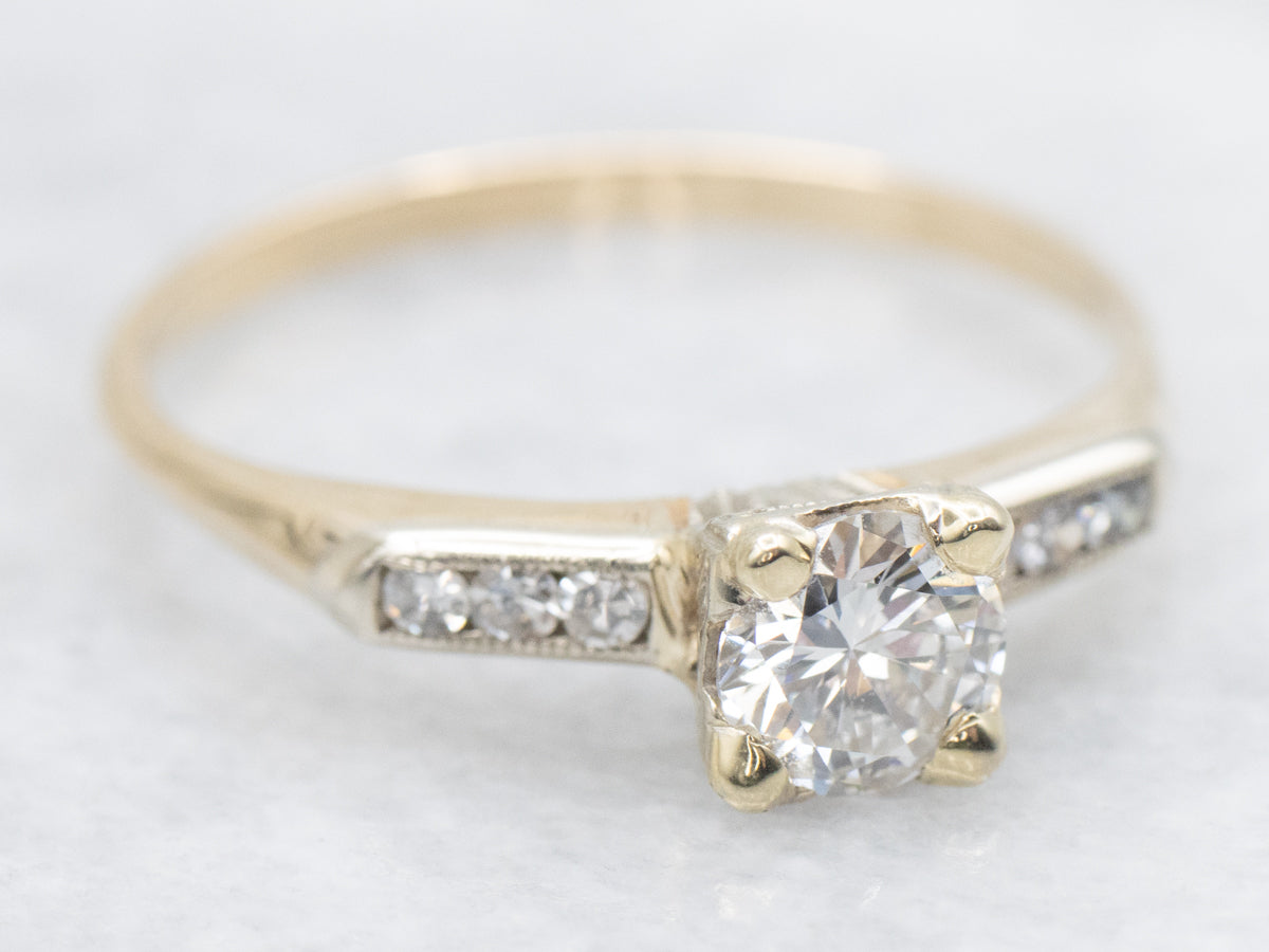Vintage Retro Diamond Engagement Ring