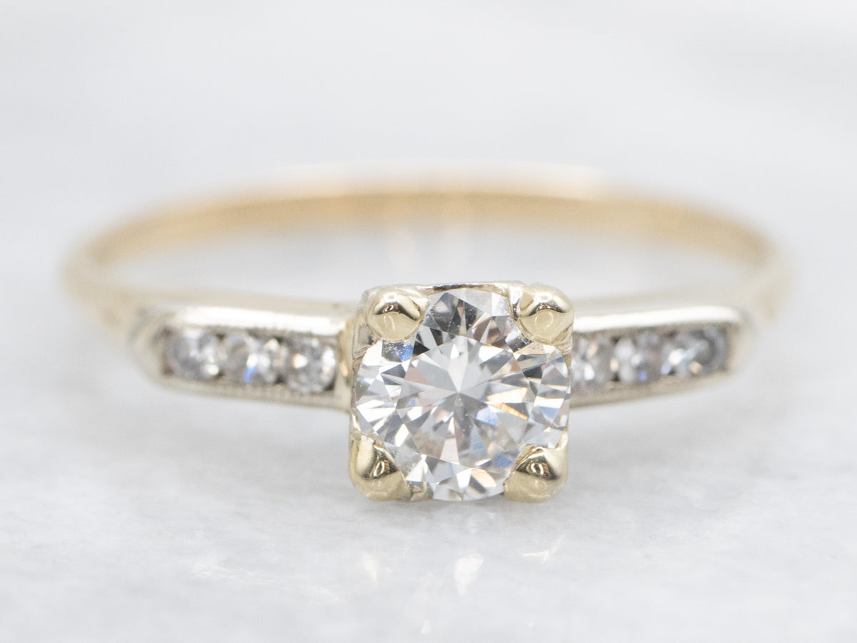 Vintage Retro Diamond Engagement Ring