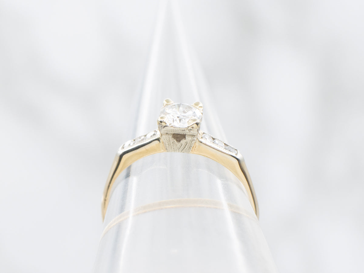 Vintage Retro Diamond Engagement Ring
