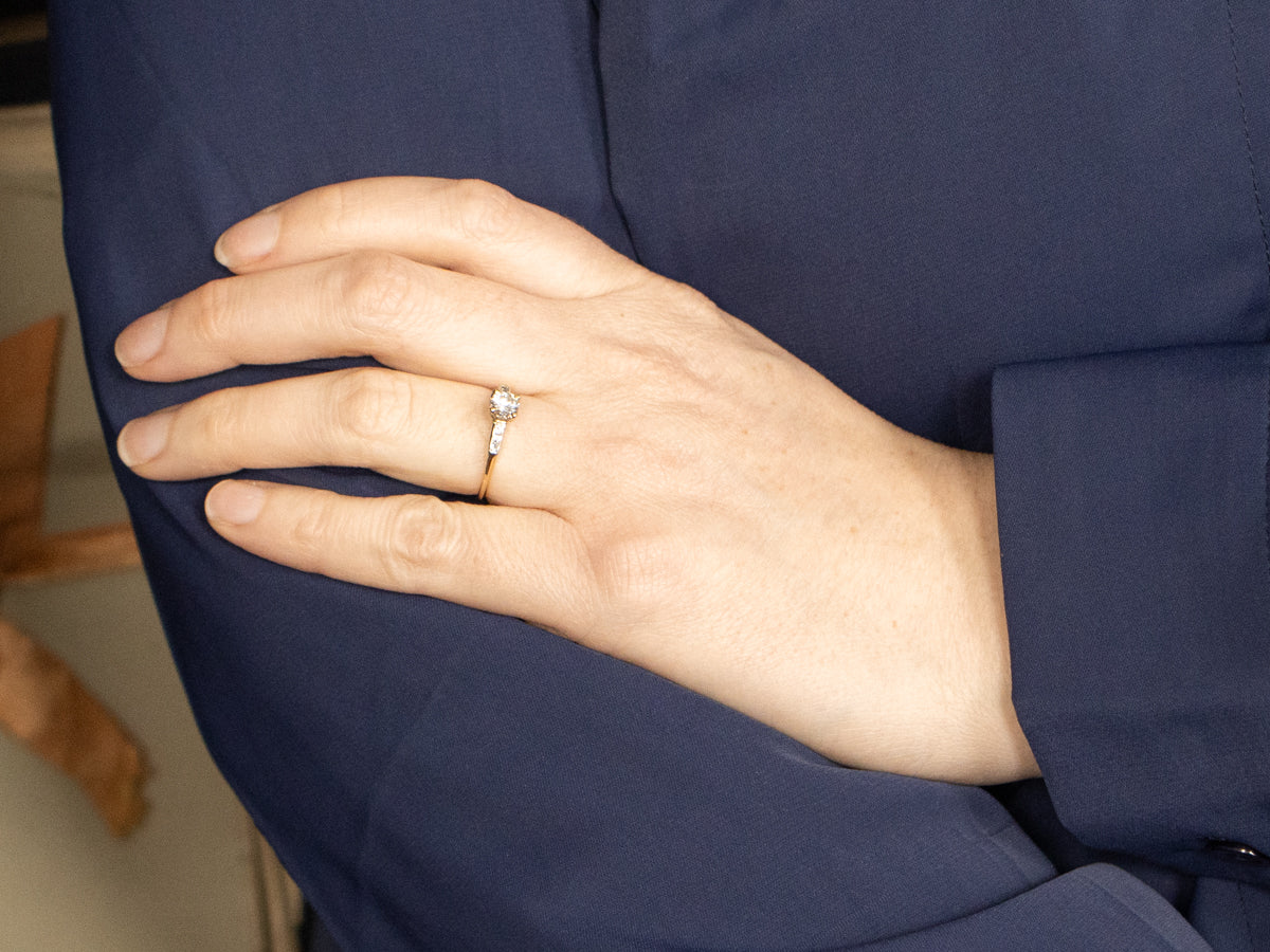 Vintage Retro Diamond Engagement Ring