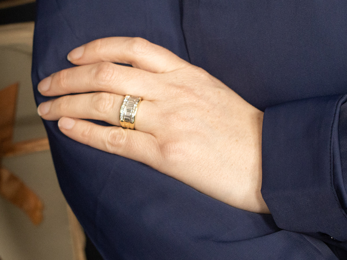 18-Karat Gold Mixed-Cut Diamond Stacking Band