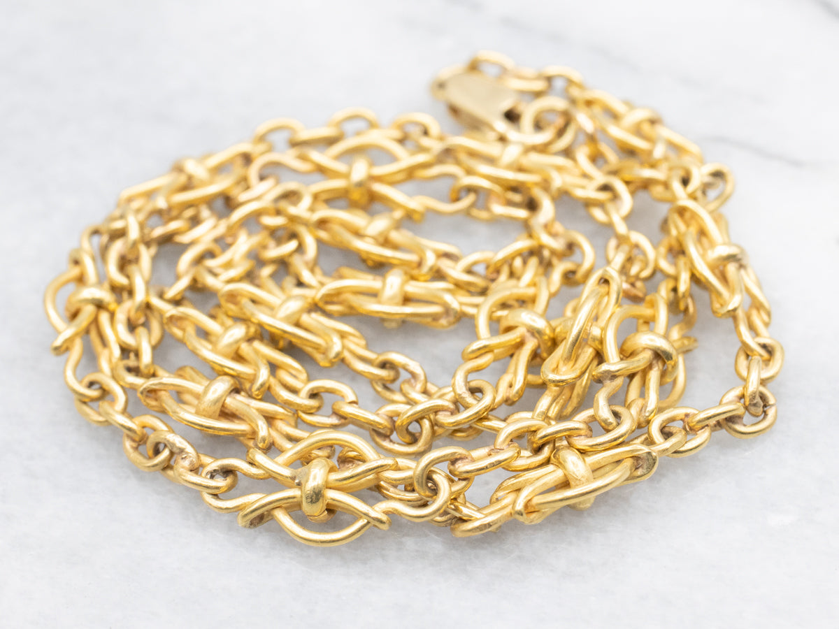 Vintage Gold Fancy Woven Link Chain
