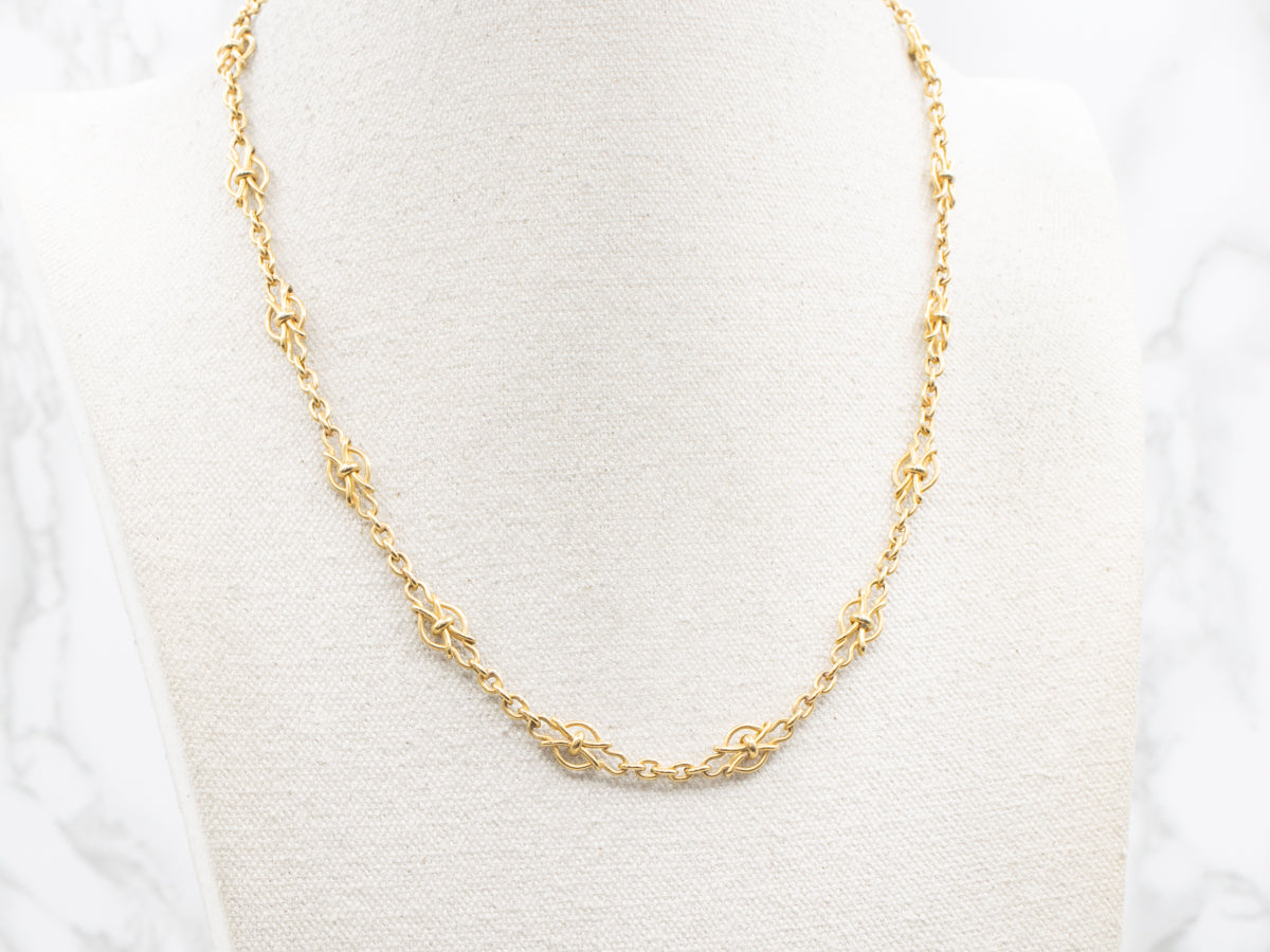 Vintage Gold Fancy Woven Link Chain