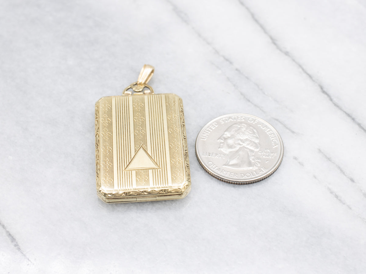 Beautifully Engraved Vintage Gold Locket