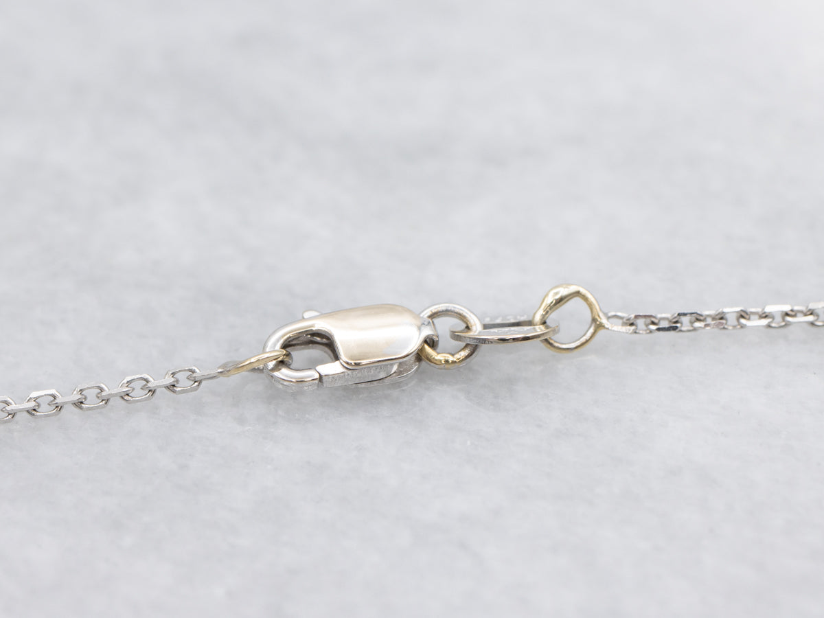 White Gold Sparkling Diamond Halo Necklace