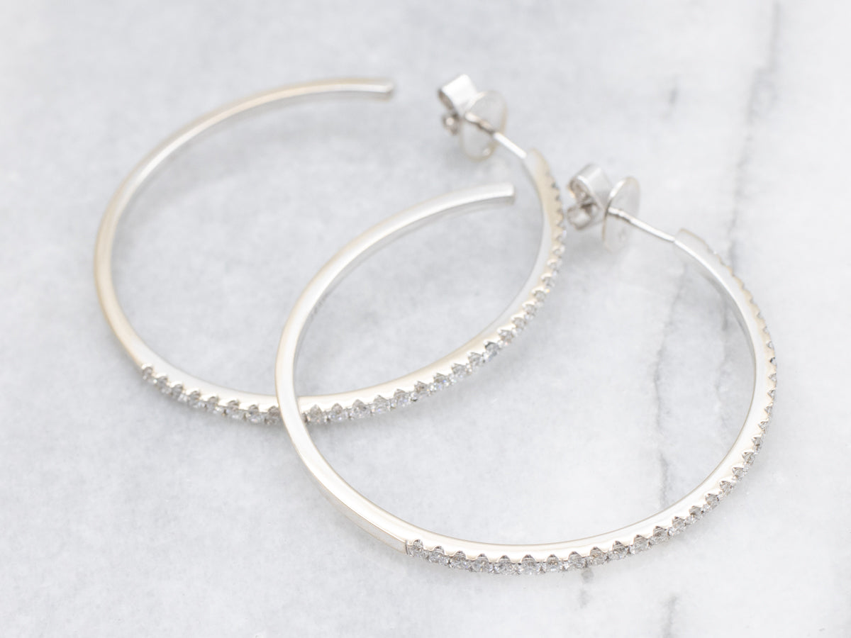 High-Quality Sparkling Diamond Hoop Earrings