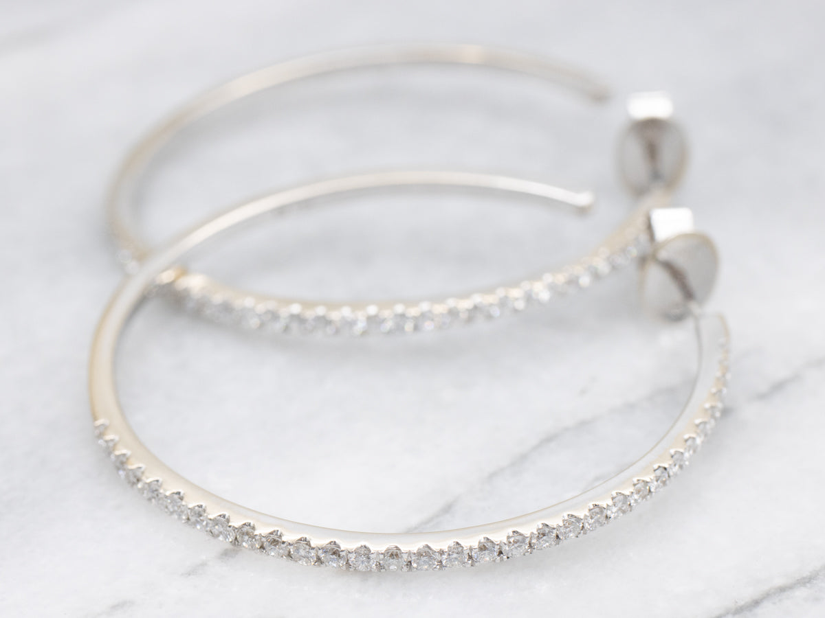 High-Quality Sparkling Diamond Hoop Earrings