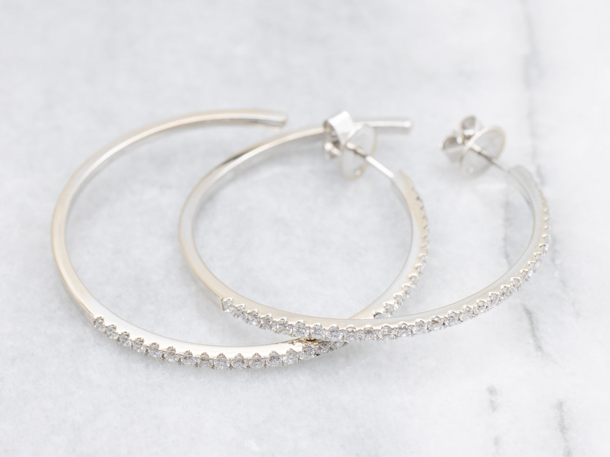 High-Quality Sparkling Diamond Hoop Earrings