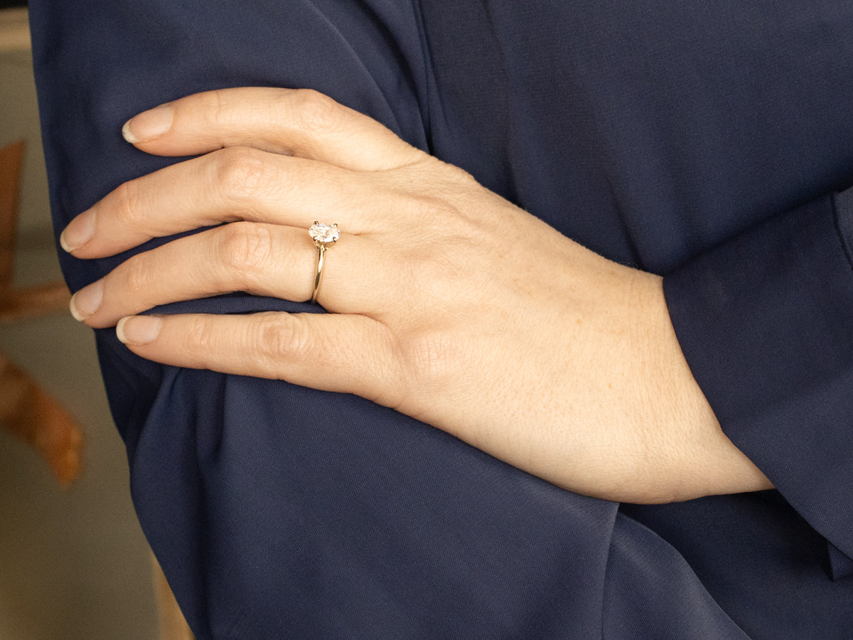 GIA Certified Oval-Cut Diamond Solitaire Engagement Ring