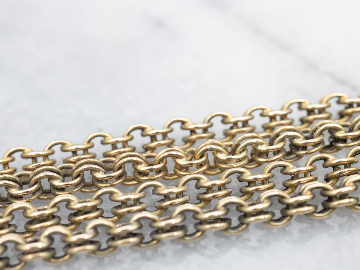 Antique Gold Continuous Double Link Cable Chain