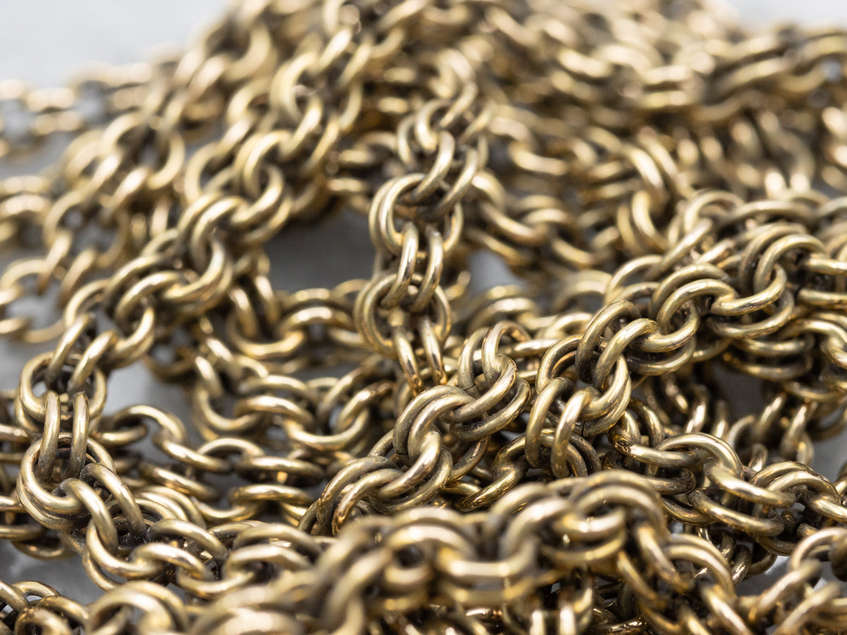 Antique Gold Continuous Double Link Cable Chain