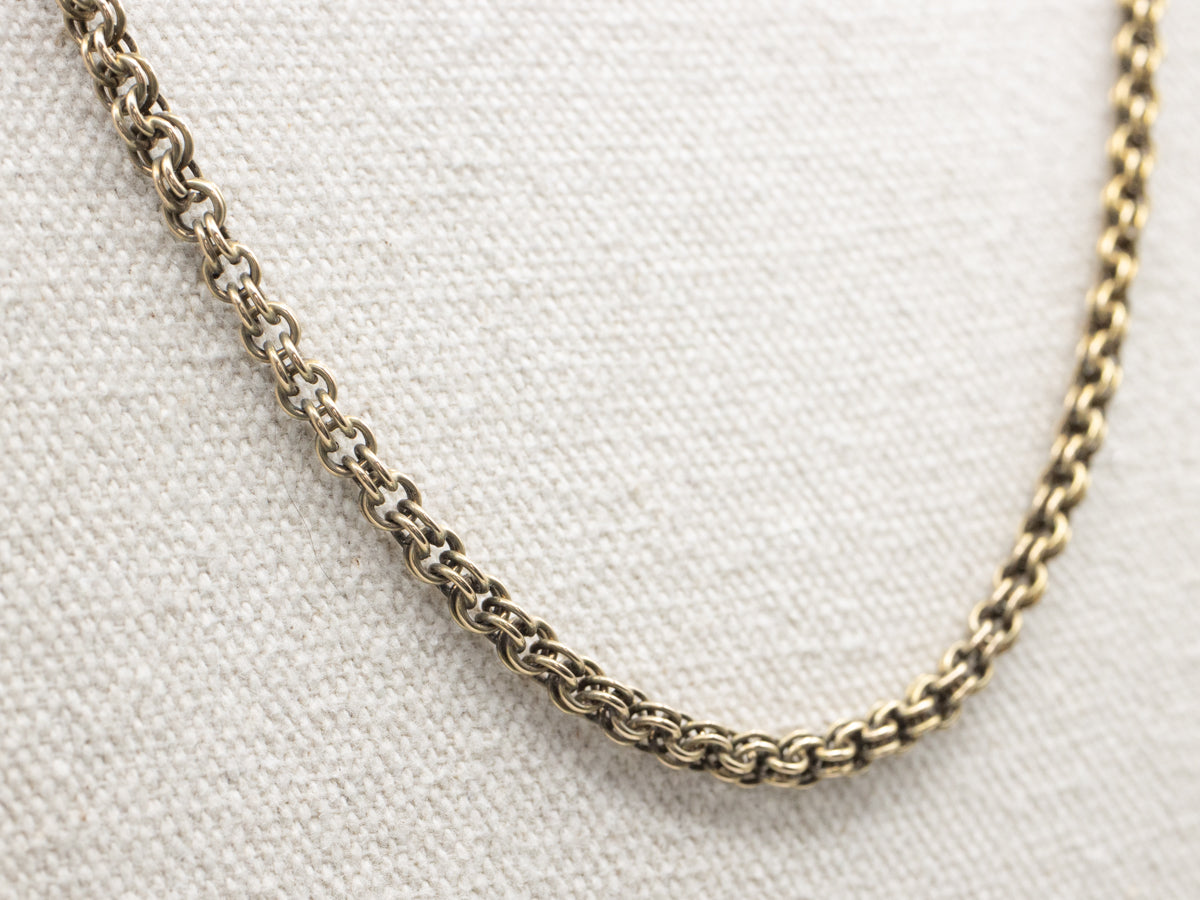 Antique Gold Continuous Double Link Cable Chain