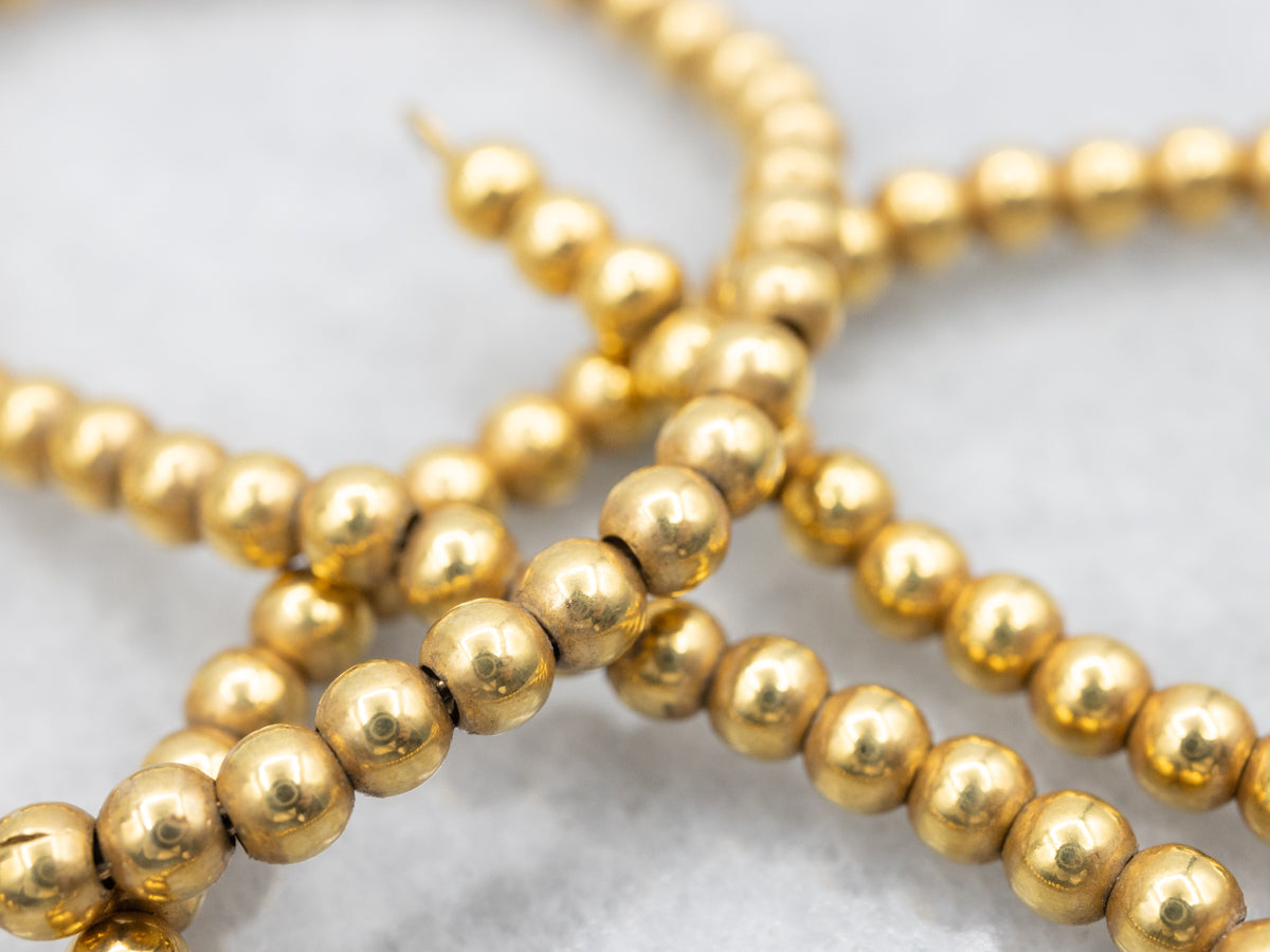 Vintage 18-Karat Yellow Gold Beaded Ball Chain