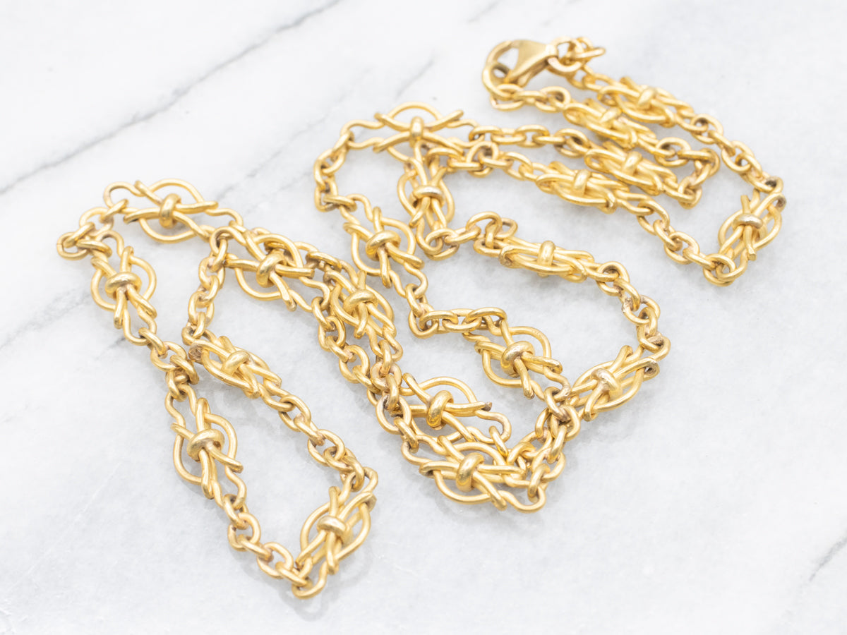 Vintage 18-Karat Gold Decorative Link Chain
