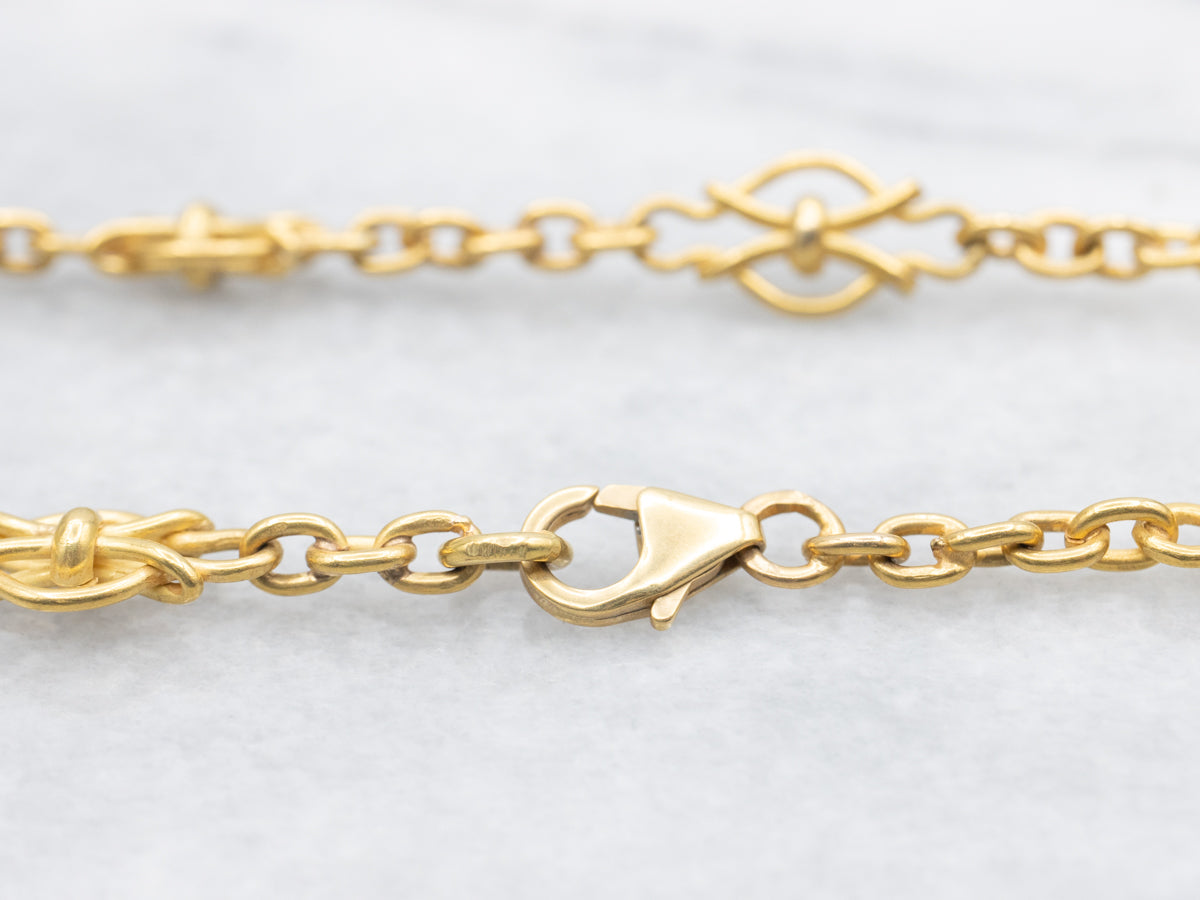 Vintage 18-Karat Gold Decorative Link Chain