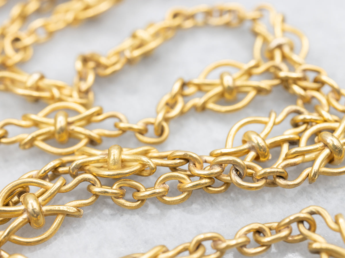 Vintage 18-Karat Gold Decorative Link Chain