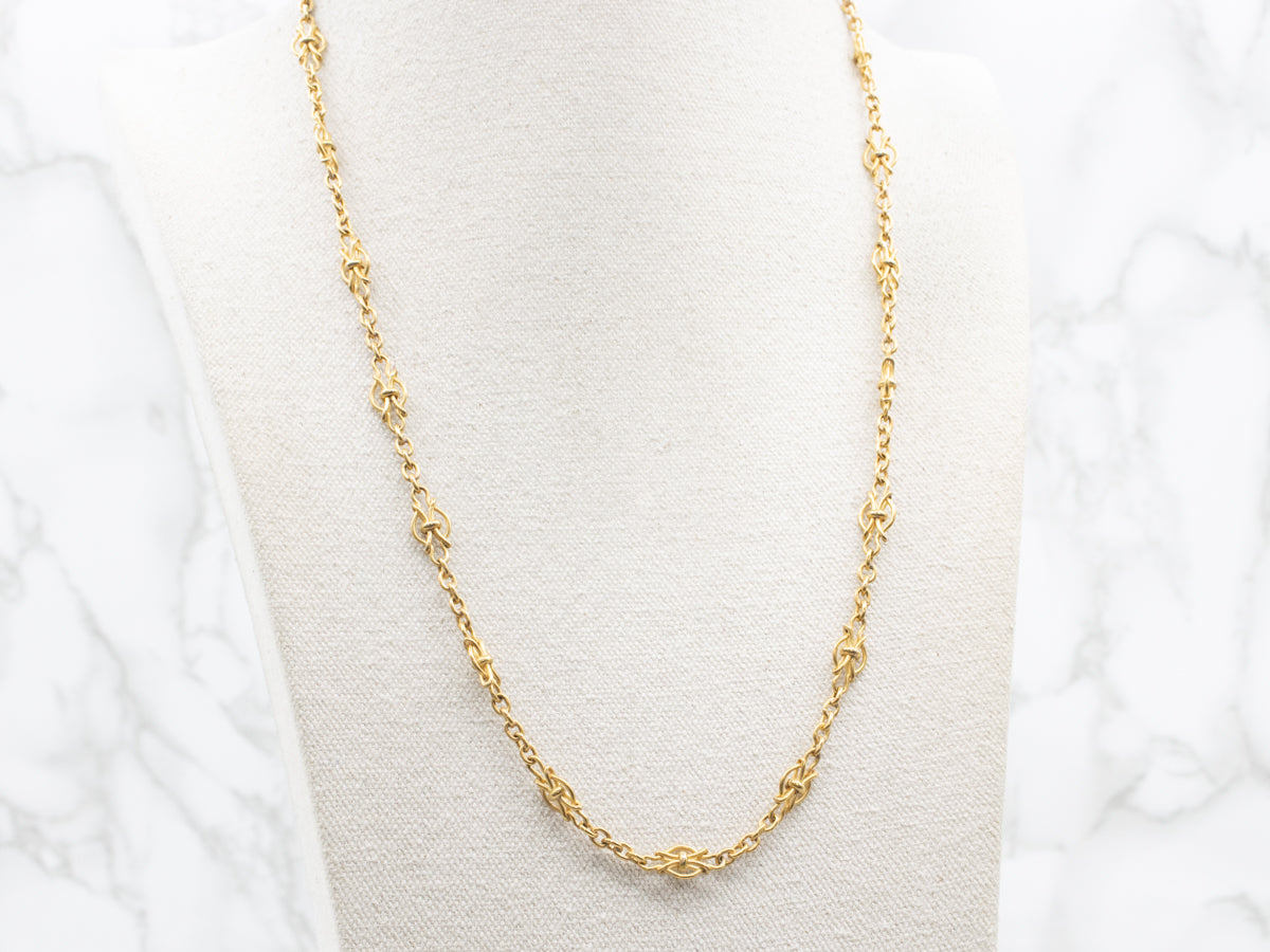 Vintage 18-Karat Gold Decorative Link Chain