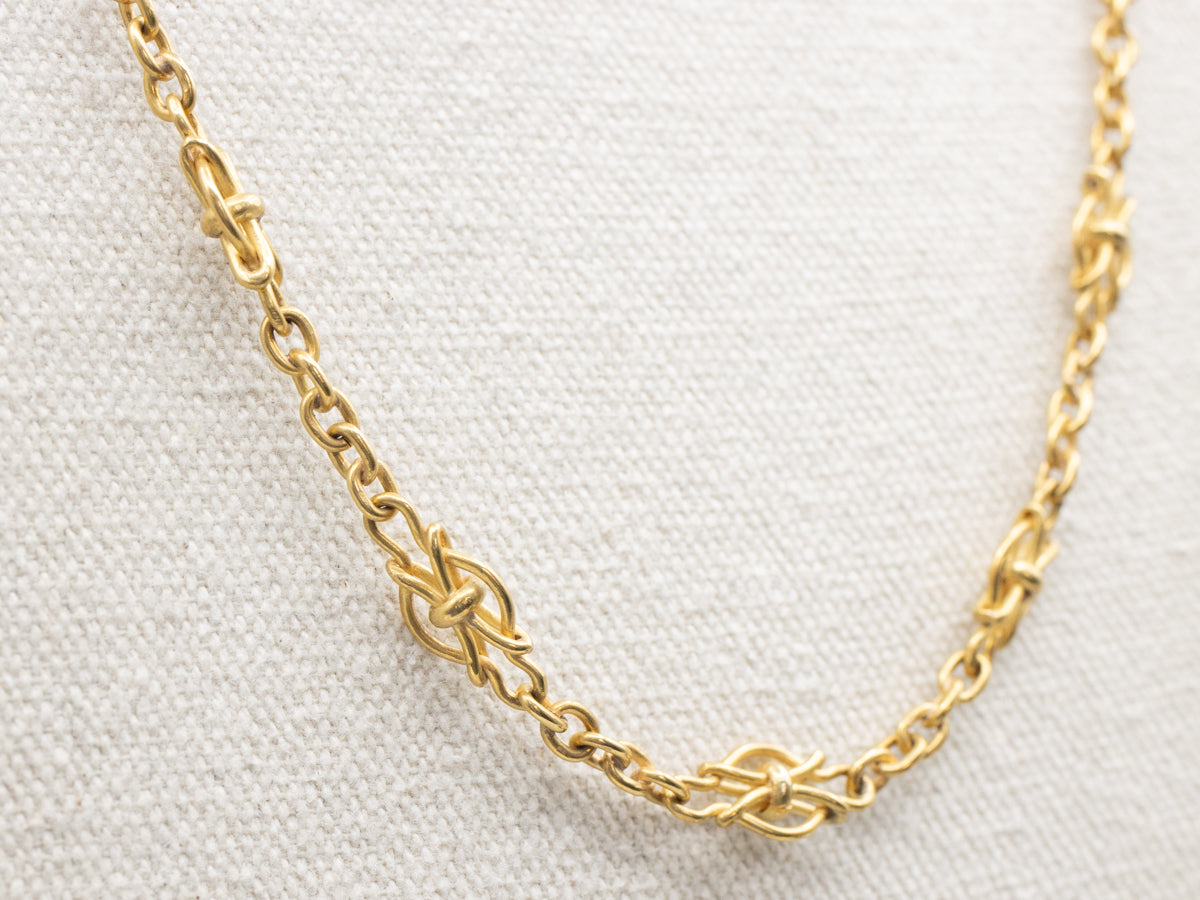 Vintage 18-Karat Gold Decorative Link Chain