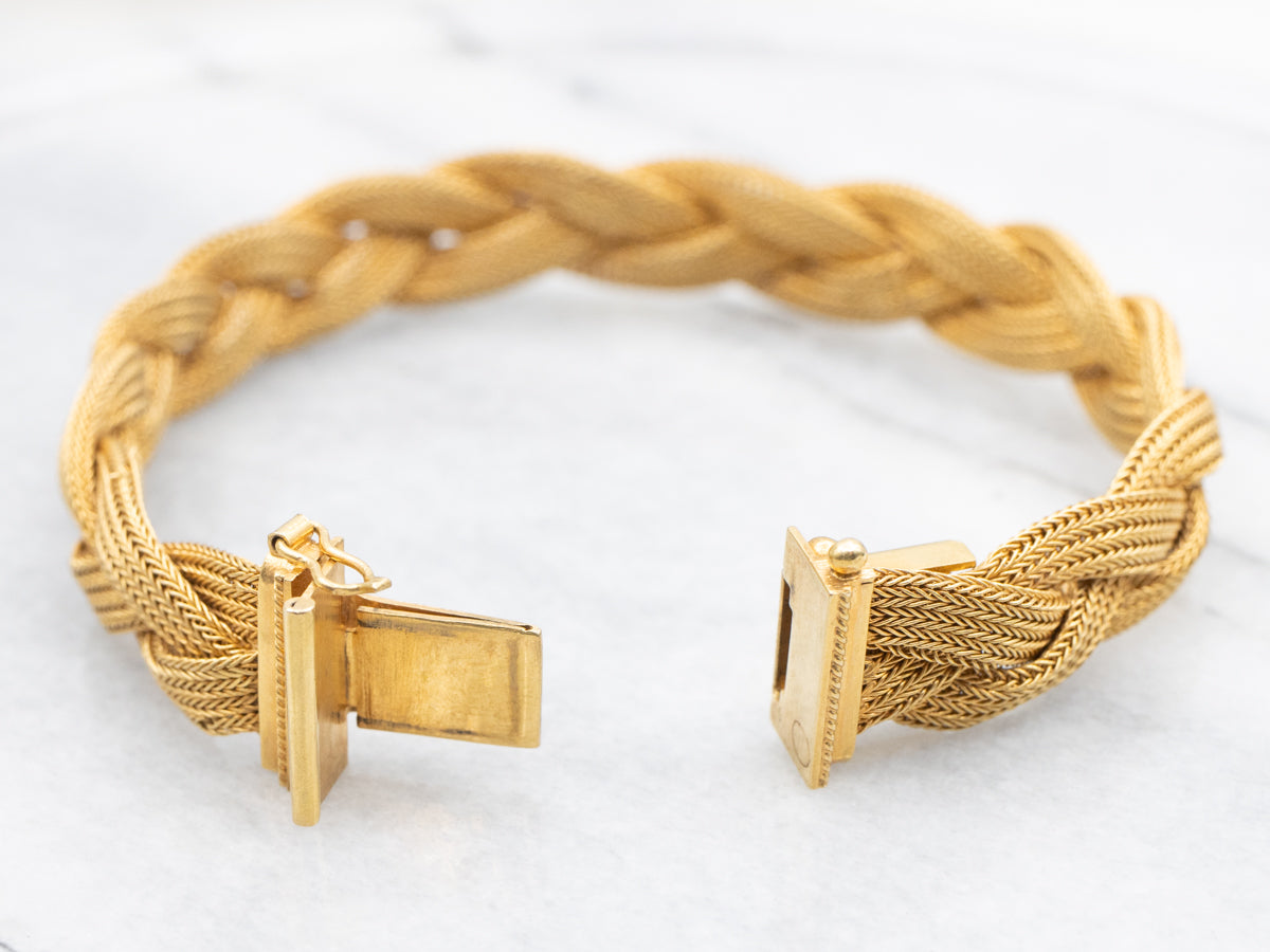 Vintage 18-Karat Gold Braided Link Bracelet