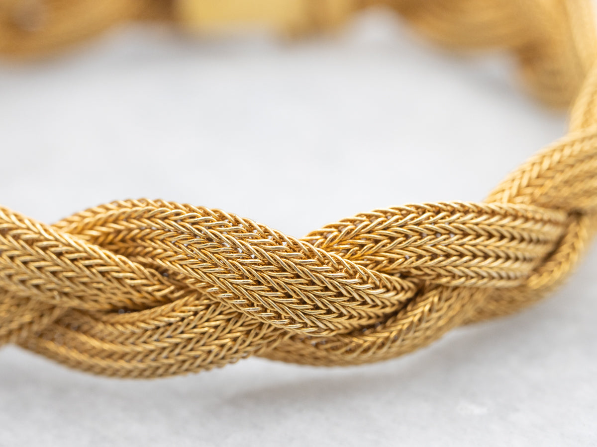 Vintage 18-Karat Gold Braided Link Bracelet