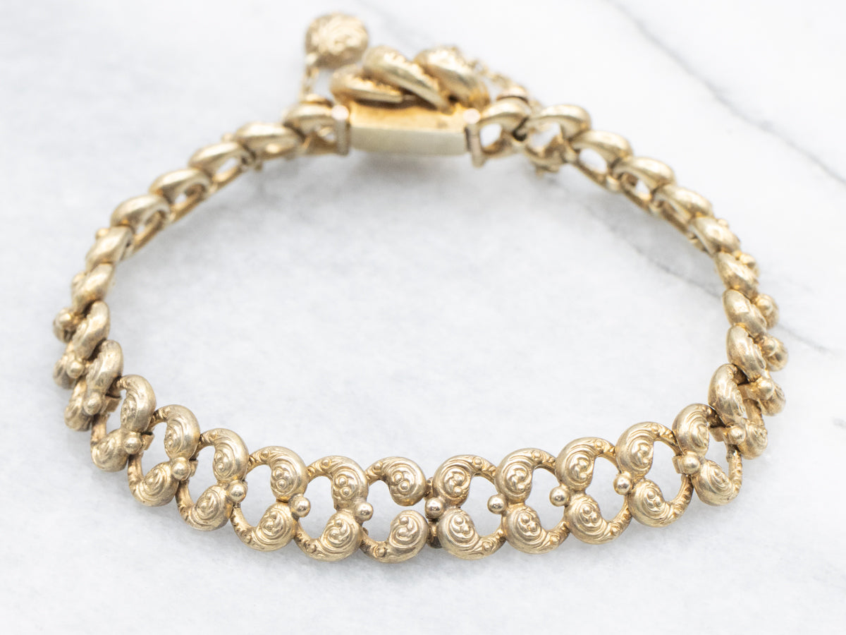 Antique Victorian Gold and Diamond Lover's Knot Bracelet