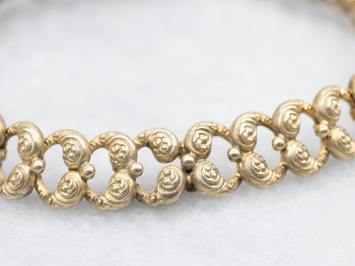 Antique Victorian Gold and Diamond Lover's Knot Bracelet