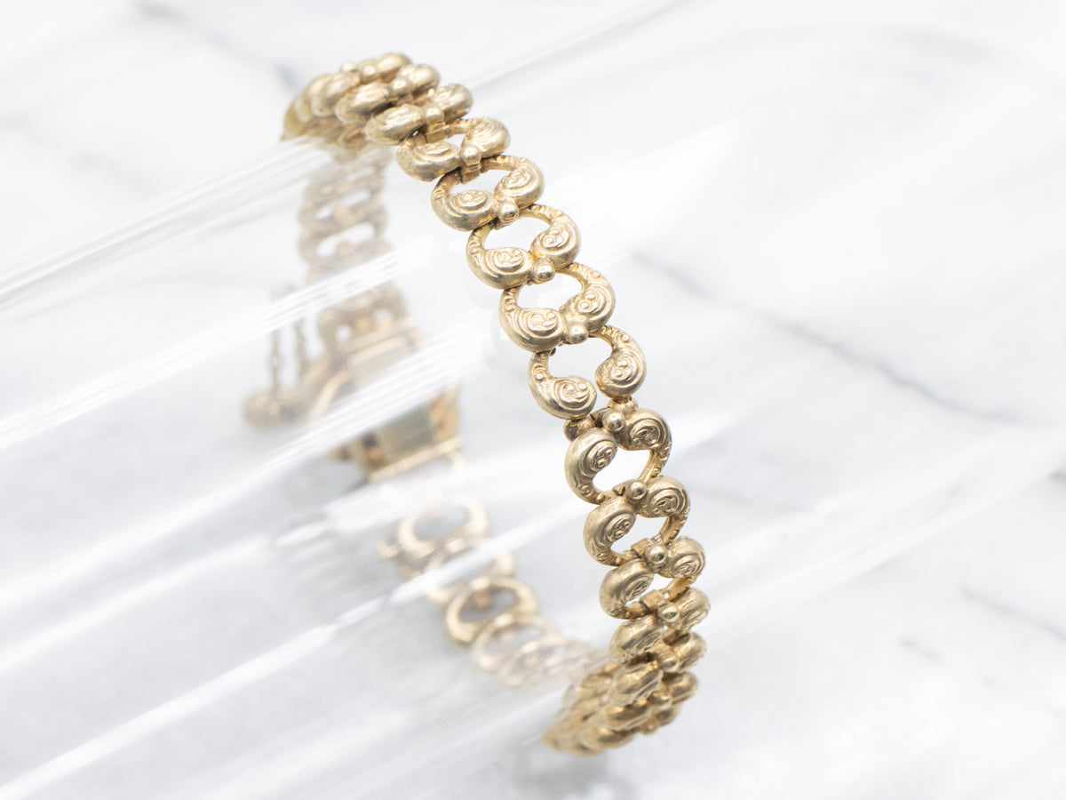 Antique Victorian Gold and Diamond Lover's Knot Bracelet