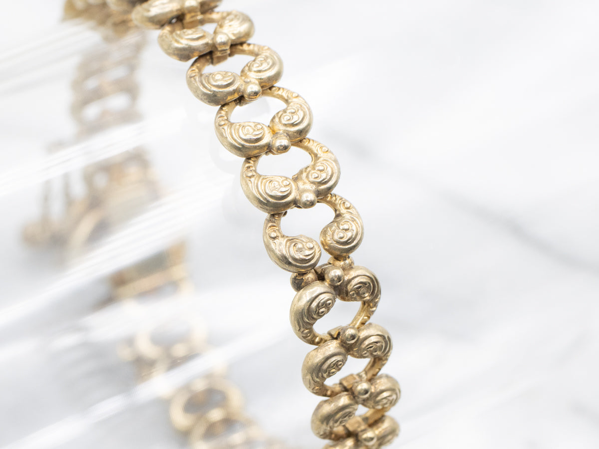 Antique Victorian Gold and Diamond Lover's Knot Bracelet